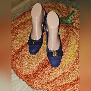 SALVATORE FERRAGAMO Gorgeous Purple  Nubuck Suede Leather Slipons 8.5AA